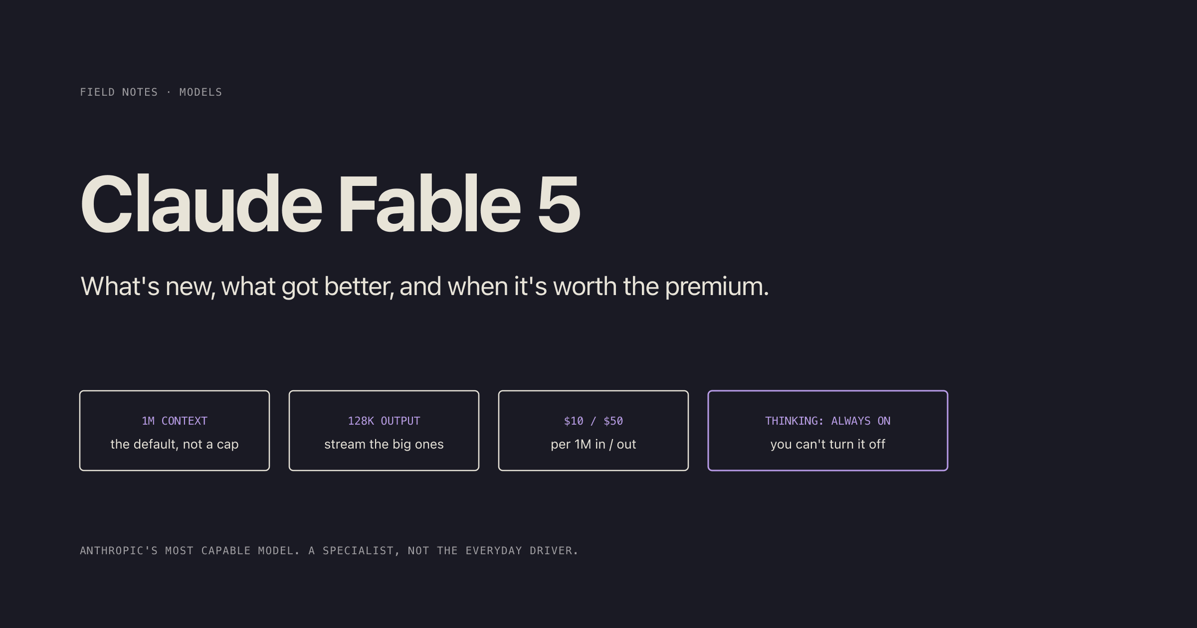 Claude Fable 5: The Model That Thinks So Hard You Can't Turn It Off