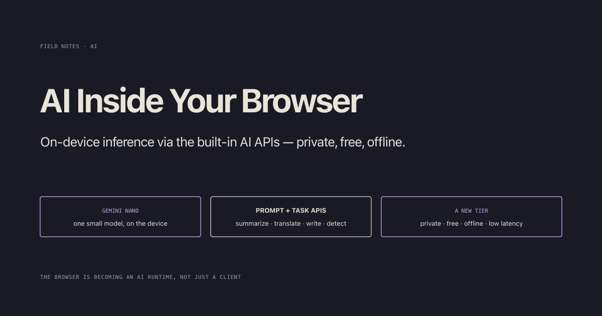 Running AI Inside Your Browser: The Built-in AI APIs
